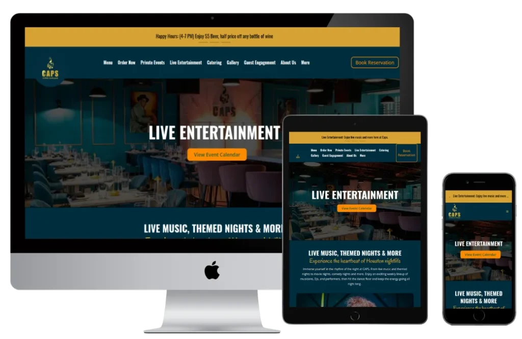 Caps Supper Club – Restaurant & Live Entertainment Funnel System